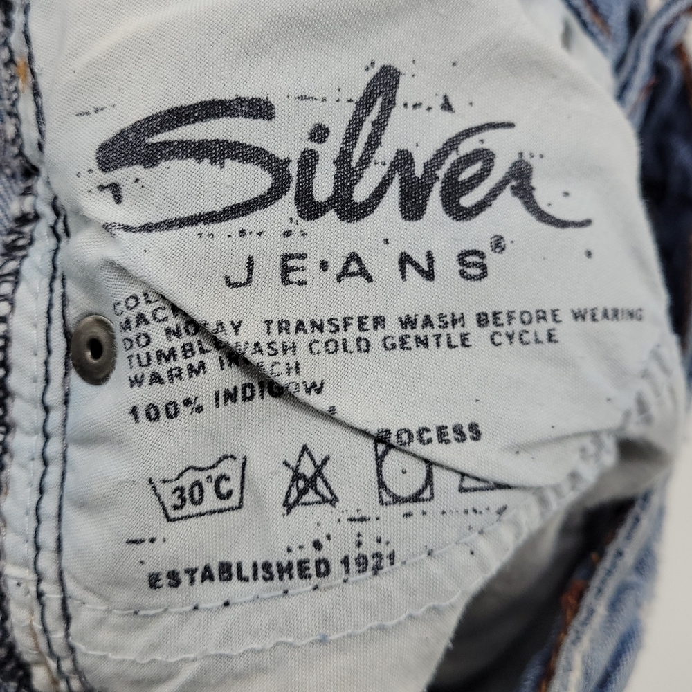 Silver Jeans Womens Element Flare Faded‎ Distressed Jeans Size 27 - Picture 7 of 16